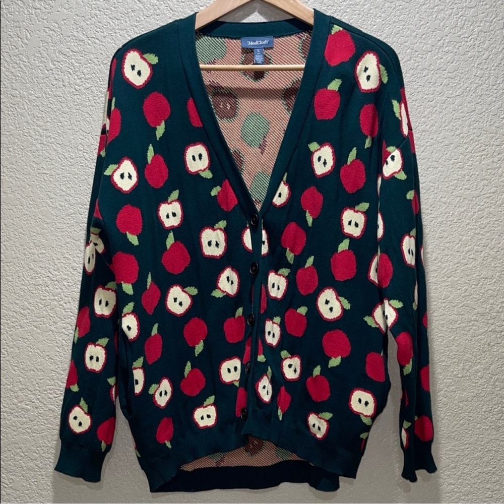 Modcloth Red and Green Apple Cardigan